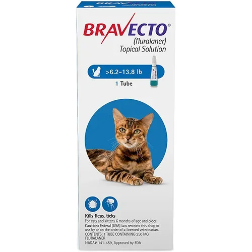 Bravecto Spot On for Medium Cats 6.2 lbs - 13.8 lbs (Blue)