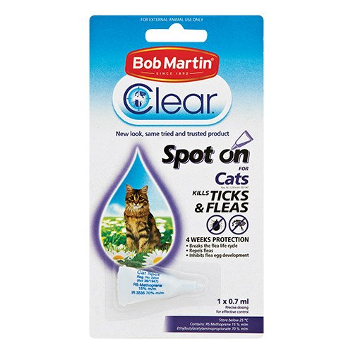 Bob Martin Clear Ticks & Fleas Spot On for Cats