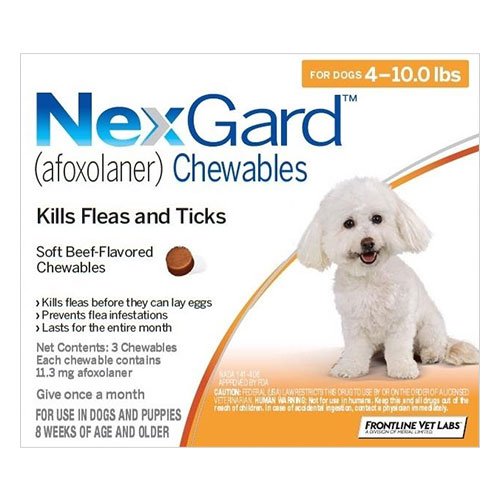 Chewables for Small Dogs 4-10lbs (Orange) 11mg