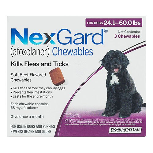 Nexgard for Large Dogs 24.1-60 lbs (Purple) 68mg