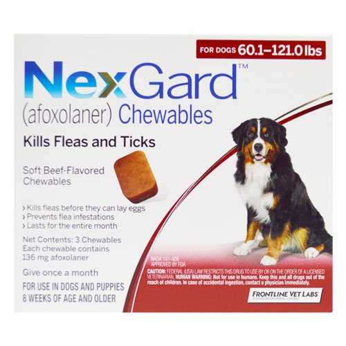 for Extra Large Dogs 60.1-120 lbs (Red) 136mg