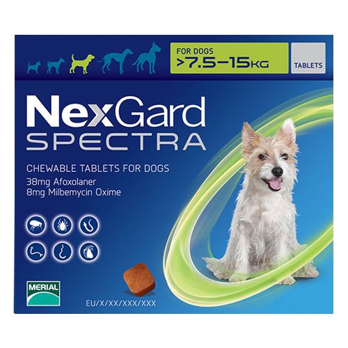 Nexgard Spectra for Medium Dogs 16.5-33 lbs Green