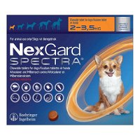 Nexgard Spectra XSmall Dogs 4.4-7.7 lbs Orange