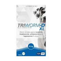 Triworm-D Dewormer for Large Dogs 77lbs (35Kg)
